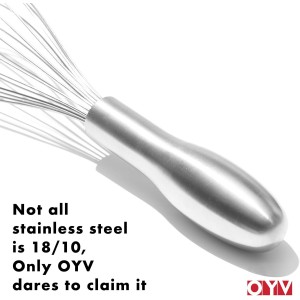 18/10 Stainless Steel Whisk, Ergonomic Handle, Dishwasher Safe Metal whisk, Professional Whisk for Kitchen Cooking, Perfect for Blending, Whisking, Baking, and Beating, 10-Inch Wire Wisk