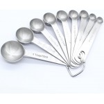 Luomorgo 9 Pc Measuring Spoons Set, Stainless Steel, 1/16 to 1 tbsp