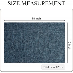 Softalker Faux Linen Placemats Set of 4-12 x 18 Inch, Heat Resistant Double Layered Durable Burlap Farmhouse Place Mats, Non-Slip Washable Rustic Table Mats for Dining, Kitchen, Party（Navy Blue