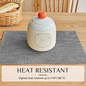 Softalker Faux Linen Placemats Set of 6-12 x 18 Inch, Heat Resistant Double Layered Durable Burlap Farmhouse Place Mats, Non-Slip Washable Rustic Table Mats for Dining, Kitchen, Party（Light Grey