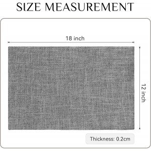 Softalker Faux Linen Placemats Set of 6-12 x 18 Inch, Heat Resistant Double Layered Durable Burlap Farmhouse Place Mats, Non-Slip Washable Rustic Table Mats for Dining, Kitchen, Party（Light Grey