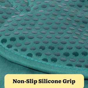 Anyday Oven Mitts with Non-Slip Silicone Grip, Set of 2 | Heat-Resistant Pot Holders with Non-Slip Liner | Universal Fit Circular Quilted and Silicone-Lined Gloves