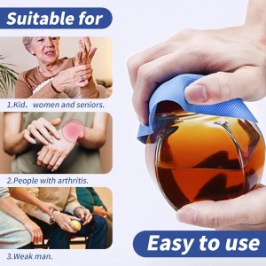 4PCS Jar Opener for Seniors with Arthritis - Rubber Gripper Pads, Bottle & Can Opener, Kitchen Gadgets (Light Blue + Green)