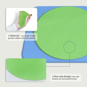 4PCS Jar Opener for Seniors with Arthritis - Rubber Gripper Pads, Bottle & Can Opener, Kitchen Gadgets (Light Blue + Green)