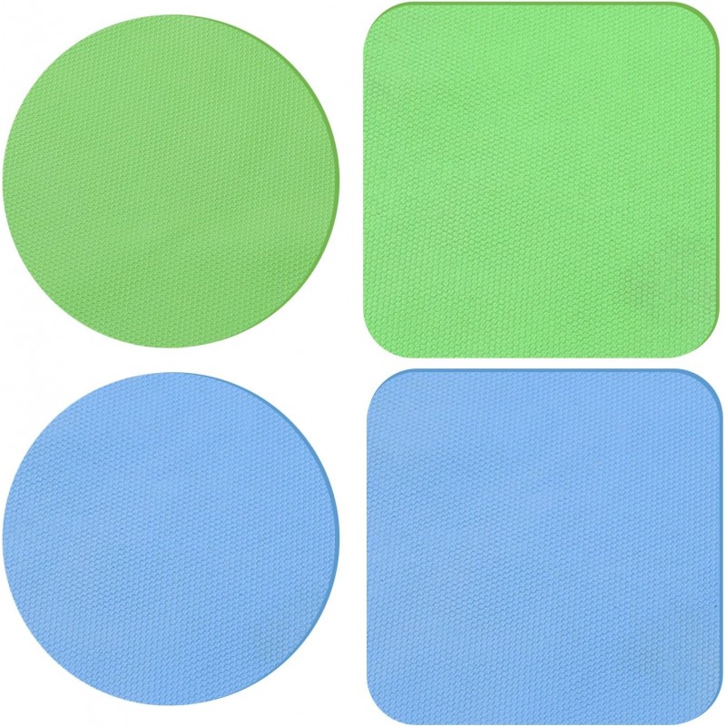 4PCS Jar Opener for Seniors with Arthritis - Rubber Gripper Pads, Bottle & Can Opener, Kitchen Gadgets (Light Blue + Green)