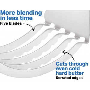 Pastry Cutter Tool - Heavy Duty Stainless Steel Pastry Blender, Comfortable Handle, Dishwasher Safe, Perfect Flaky Pie Crust & Biscuits - Blue