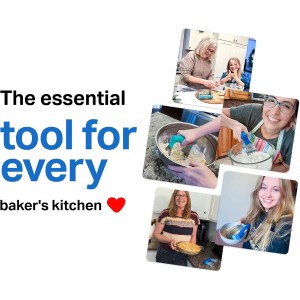 Pastry Cutter Tool - Heavy Duty Stainless Steel Pastry Blender, Comfortable Handle, Dishwasher Safe, Perfect Flaky Pie Crust & Biscuits - Blue