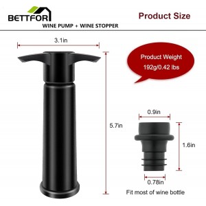 Wine Saver Pump with 4 Vacuum Wine Stoppers, Wine Bottle Stoppers with Food Grade Silicone Leak proof Keep Fresh Suitable for All Standard Wine Bottles