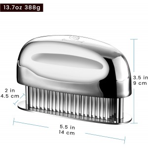 Meat Tenderizer Tool - Hand Held Blade Tenderizer for Meat - Ultra Sharp Needle Blades 100% Stainless Steel - Heavy Duty Kitchen Gadgets - Cooking Gadgets for Tenderizing Chicken, Steak, Veal, BBQ