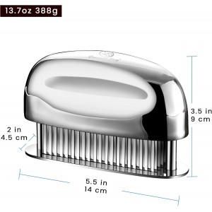 Meat Tenderizer Tool - Hand Held Blade Tenderizer for Meat - Ultra Sharp Needle Blades 100% Stainless Steel - Heavy Duty Kitchen Gadgets - Cooking Gadgets for Tenderizing Chicken, Steak, Veal, BBQ