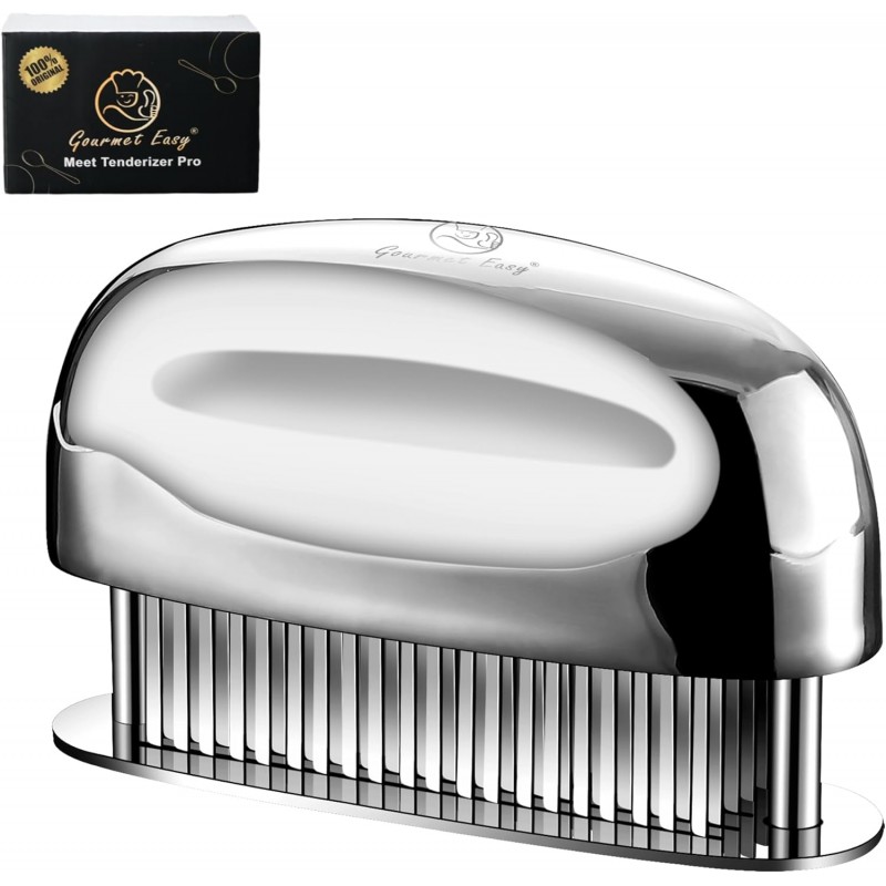 Meat Tenderizer Tool - Hand Held Blade Tenderizer for Meat - Ultra Sharp Needle Blades 100% Stainless Steel - Heavy Duty Kitchen Gadgets - Cooking Gadgets for Tenderizing Chicken, Steak, Veal, BBQ