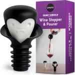 OTOTO Wine Stoppers & Pourer - Halloween Gifts for Wine Lovers, Spooky Wine Bottle Stopper, Wine Goth Accessories, Fun Kitchen Gadgets (Count Corkula)
