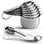 Spring Chef Stainless Steel Measuring Cups and Spoons Set of 14 with Leveler, Nesting Kitchen Metal Measuring Cups and Spoons Set for Dry and Liquid Ingredients, Perfect for Cooking & Baking