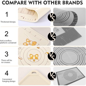 Ourokhome Silicone Baking Mat Sheet and Pastry Dough Cutter, 0.5 Inch Thick 20'' X 16