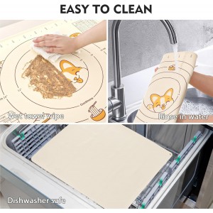 Ourokhome Silicone Baking Mat Sheet and Pastry Dough Cutter, 0.5 Inch Thick 20'' X 16