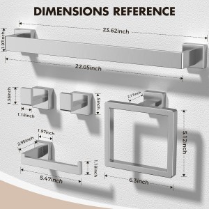10-Pieces Brushed Nickel Bathroom Accessories Set, Stainless Steel Bathroom Hardware Set, Towel Racks for Bathroom Wall Mounted 24 Inch Bath Towel Bar Set.