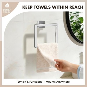 10-Pieces Brushed Nickel Bathroom Accessories Set, Stainless Steel Bathroom Hardware Set, Towel Racks for Bathroom Wall Mounted 24 Inch Bath Towel Bar Set.