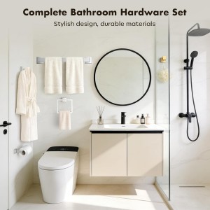 10-Pieces Brushed Nickel Bathroom Accessories Set, Stainless Steel Bathroom Hardware Set, Towel Racks for Bathroom Wall Mounted 24 Inch Bath Towel Bar Set.