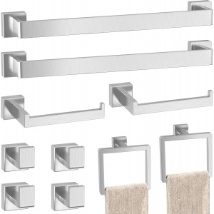 10-Pieces Brushed Nickel Bathroom Access...