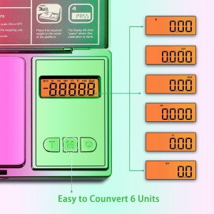 Digital Pocket Scale 300g/0.01g(10.58 oz x 0.001 oz),Rainbow Mini Scale for Food Ounces and Grams,Iridescent Plating Small Jewelry Gram Scale, Tare for Jewelry, Medicine, Coffee,Herbs,Coins