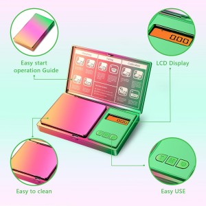 Digital Pocket Scale 300g/0.01g(10.58 oz x 0.001 oz),Rainbow Mini Scale for Food Ounces and Grams,Iridescent Plating Small Jewelry Gram Scale, Tare for Jewelry, Medicine, Coffee,Herbs,Coins