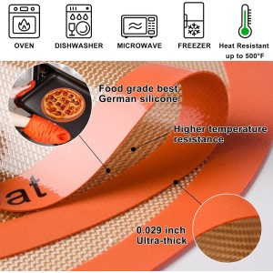 Silicone Baking Mats Set of 2 Round Non-Stick Reusable Air Fryer Linner - Best German Silicone - 12 inch