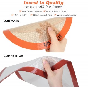 Silicone Baking Mats Set of 2 Round Non-Stick Reusable Air Fryer Linner - Best German Silicone - 12 inch