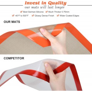 Silicone Baking Mats Set of 2 Square Non-Stick Reusable Air Fryer Linner - Best German Silicone - 9 inch