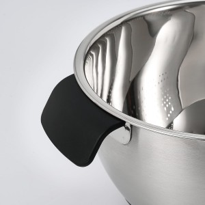 Rice Washing Bowl with Strainer Quinoa Washer Bowl, Stainless Steel Side Drainers Colander for Cleaning Fruits, Vegetables, and Beans - Versatile Kitchen Tool