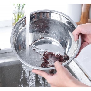 Rice Washer Strainer Bowl, Stainless Steel Quinoa Washing Bowl With Side Drainers Colander for Cleaning Rinsing Fruits, Vegetables, and Beans - Versatile Kitchen Tool