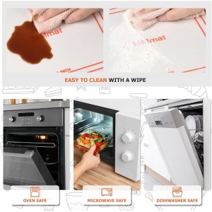 Silicone Baking Mat, Set of 2 Square Non-Stick Cuttable Baking Mats 8/9/10 inches - Best German Silicone