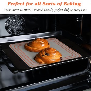 Silicone Baking Mat, Set of 2 Square Non-Stick Cuttable Baking Mats 8/9/10 inches - Best German Silicone