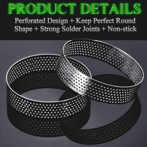 12Pack Tart Rings 3.15 Inch Perforated Tart Ring Stainless Steel, Round Mousse Cake Ring Metal Pastry Mold for Baking Cooking Pastries, small fruit tartet crust 8cm