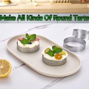 12Pack Tart Rings 3.15 Inch Perforated Tart Ring Stainless Steel, Round Mousse Cake Ring Metal Pastry Mold for Baking Cooking Pastries, small fruit tartet crust 8cm