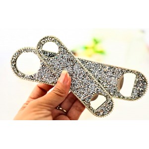Beer Bottle Opener Diamond Bling Crystal Opener for Beer, Can, Soda Personalized Bartender Bottle Opener for Bar, Party, Travel,Church Package-2Pcs