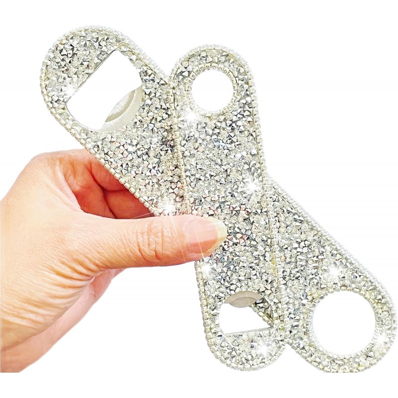Beer Bottle Opener Diamond Bling Crystal Opener for Beer, Can, Soda Personalized Bartender Bottle Opener for Bar, Party, Travel,Church Package-2Pcs