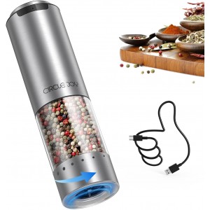 CIRCLE JOY Electric Pepper Grinder Stain...