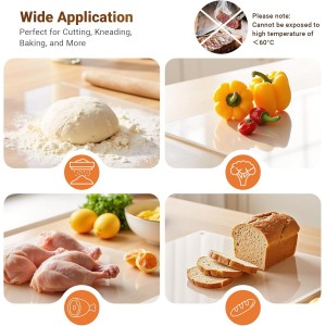 Acrylic Cutting Board with Counter Lip, 17.5x13.5 Inch Clear Cutting Boards for Kitchen Counter, Large Cutting Board Non Slip for Countertop Protector, Apartment Essentials Kitchen Decor Gifts