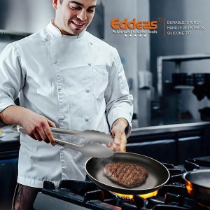 Tongs For Cooking - Heat Resistant 600 Degrees Metal Kitchen Tongs, Heavy Duty Stainless Steel Tongs - Perfect for Food, BBQ Set of 4, 7-9-12 &14 inch Grey