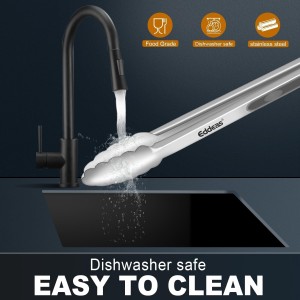 Tongs For Cooking - Heat Resistant 600 Degrees Metal Kitchen Tongs, Heavy Duty Stainless Steel Tongs - Perfect for Food, BBQ Set of 4, 7-9-12 &14 inch Grey