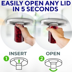 Under Cabinet Lid Jar Opener - for Weak Hands and Seniors with Arthritis - Heavy Duty, Allows to Easily Unscrew Any-Size Lid - Effortless Bottle & Can Opener for your Kitchen