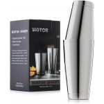 WOTOR Boston Cocktail Shaker Set, 18 oz & 28 oz Stainless Steel Weighted Shaker Tins, Metal Martini Shaker Drink Mixer for Bartending, professional Bar Tools for Bartender （Sliver）