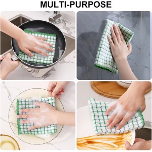 Kitinjoy Cotton 8 Pack Terry Kitchen Dish Cloths, 12 x 12 Inches Super Soft and Absorbent Dish Rags, Quick Drying Dish Towels for Washing Dishes, Mixed Color