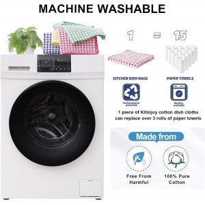 Kitinjoy Cotton 8 Pack Terry Kitchen Dish Cloths, 12 x 12 Inches Super Soft and Absorbent Dish Rags, Quick Drying Dish Towels for Washing Dishes, Mixed Color