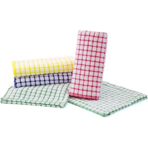 Kitinjoy Cotton 8 Pack Terry Kitchen Dish Cloths, 12 x 12 Inches Super Soft and Absorbent Dish Rags, Quick Drying Dish Towels for Washing Dishes, Mixed Color