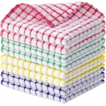 Kitinjoy Cotton 8 Pack Terry Kitchen Dish Cloths, 12 x 12 Inches Super Soft and Absorbent Dish Rags, Quick Drying Dish Towels for Washing Dishes, Mixed Color