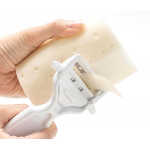 Kai Corporation DH8013 KAI KITCHEN Peeler, Switchable Shredded Peeler, Julienne, Potatoes, Sprout, Dishwasher Safe, White, Made in Japan