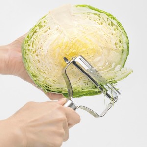 Kai Corporation KAI KITCHEN DH8169 Cabbage, Julienn, Easy to Use, Diagonal Blade, Stainless Steel, Wide Peeler, Dishwasher Safe, Silver, Made in Japan