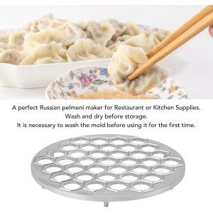 Dumpling Maker, Russian Dumpling Maing Machine Pelmeni Maker Dumpling 37 Holes Food Grade Pelmeni Meat Dumplings Maker Metal for Home Kichen Restaurants (Silver)