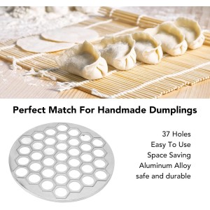 Dumpling Maker, Russian Dumpling Maing Machine Pelmeni Maker Dumpling 37 Holes Food Grade Pelmeni Meat Dumplings Maker Metal for Home Kichen Restaurants (Silver)